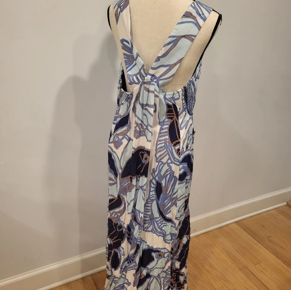 Anthropologie/Elegant Blue and White Maxi Dress - Picture 6 of 7